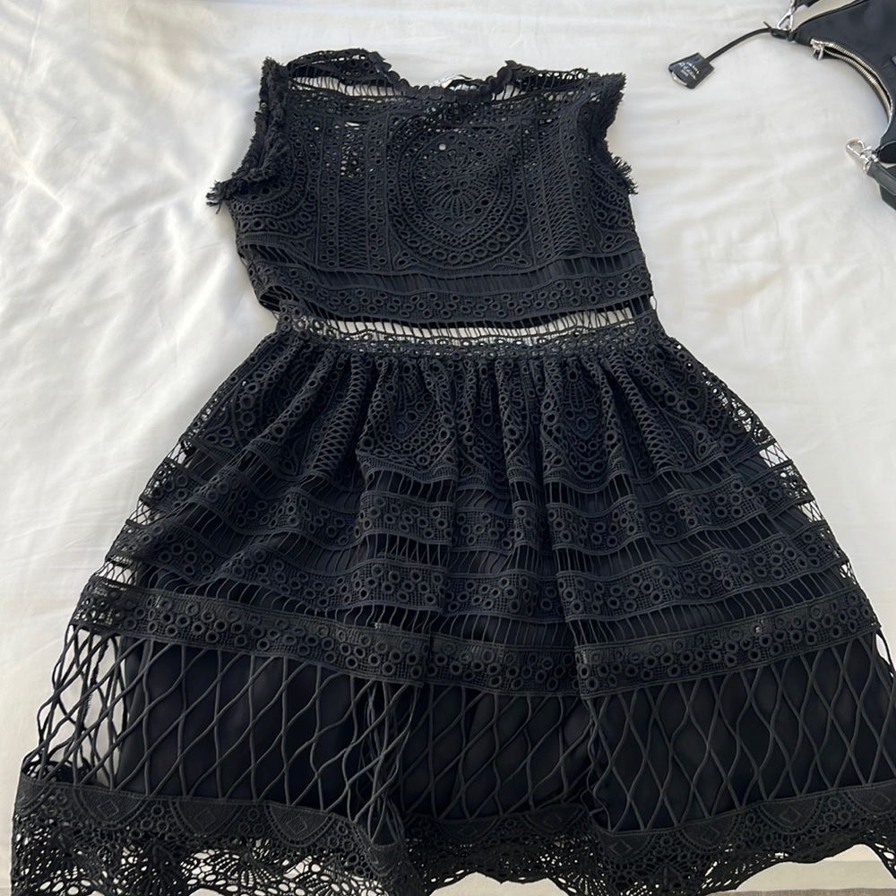 Alexis black lace dress